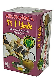 5 i 1 yerde Biberiyeli Karışık Bitki Çayı 20 li Süzen Poşet